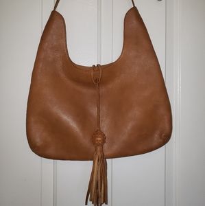 Banana Republic camel leather hobo bag tassled